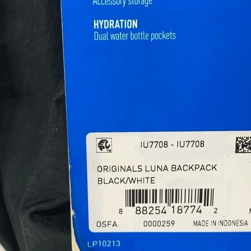 Adidas Originals Luna Backpack Black NWT
